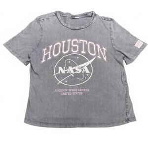 H&M‎ NASA HOUSTON Grey Graphic Tee - Vintage Style Women’s Size Small Pre-Owned